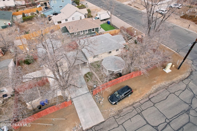 bird's eye view featuring a residential view