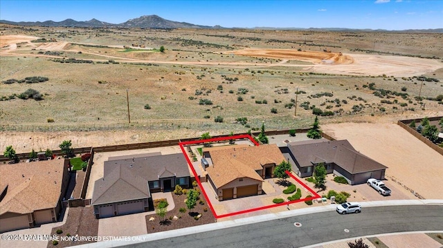 5510 N Foster Pl, Prescott Valley, AZ 86314 - overview of rural landscape featuring property parcel outlined and mountains