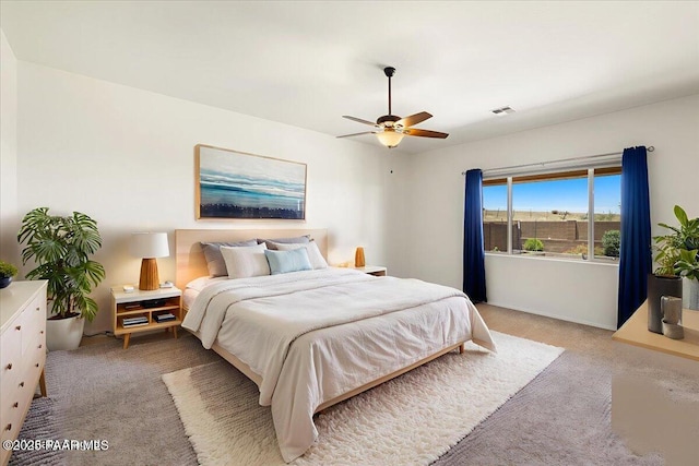 5510 N Foster Pl, Prescott Valley, AZ 86314 - bedroom with light colored carpet and ceiling fan