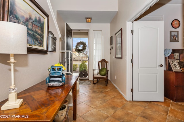 interior space featuring tile patterned flooring