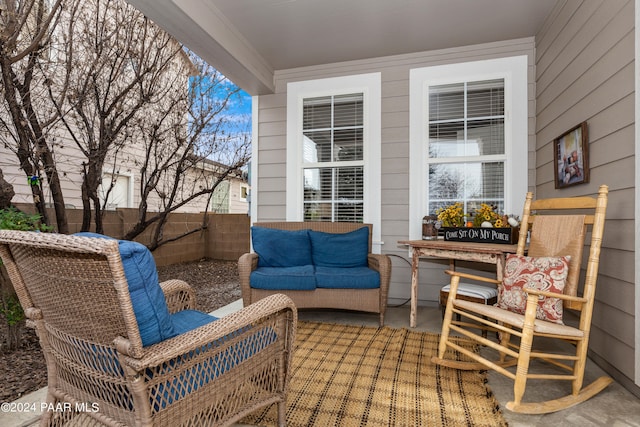 view of patio / terrace featuring an outdoor living space