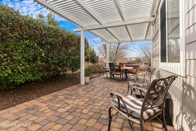 view of patio / terrace with a pergola