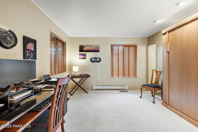 10875 E Manzanita Trl, Dewey-Humboldt, AZ 86327 - office space featuring carpet floors and a baseboard heating unit