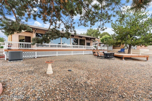 10875 E Manzanita Trl, Dewey-Humboldt, AZ 86327 - rear view of property featuring cooling unit and a wooden deck