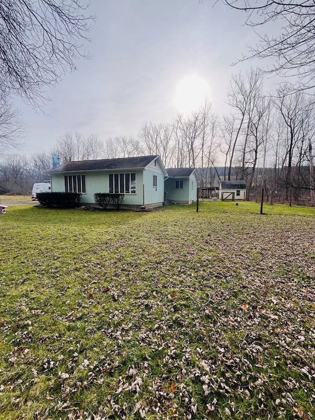 exterior space featuring a front lawn