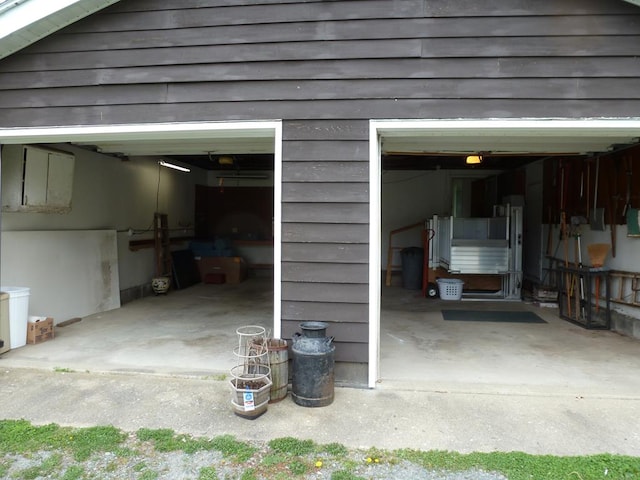 view of garage