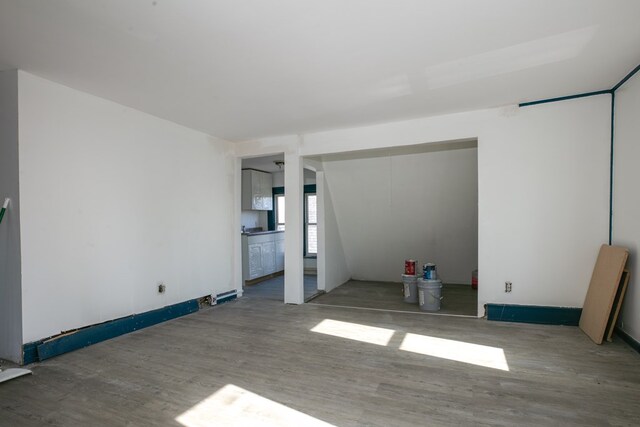 unfurnished living room featuring wood-type flooring