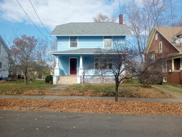 view of front property with covered porch