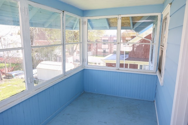 view of unfurnished sunroom