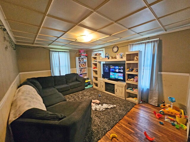 living room featuring wood-type flooring