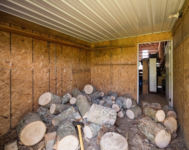 interior space with wood walls