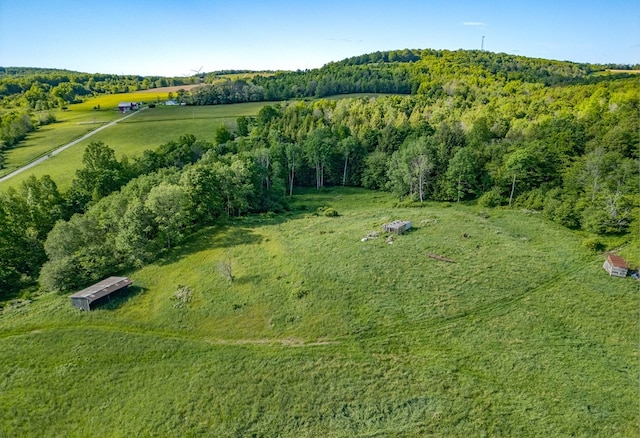 aerial view with a rural view