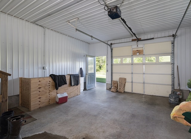 garage featuring a garage door opener