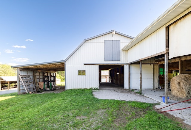 back of property with an outdoor structure