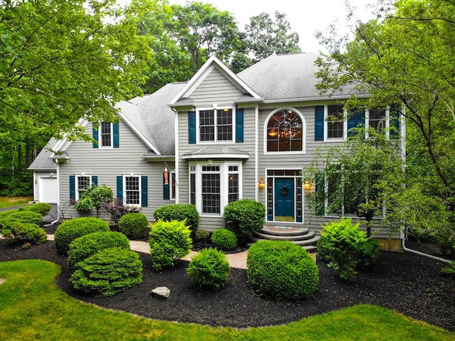 colonial house with a garage