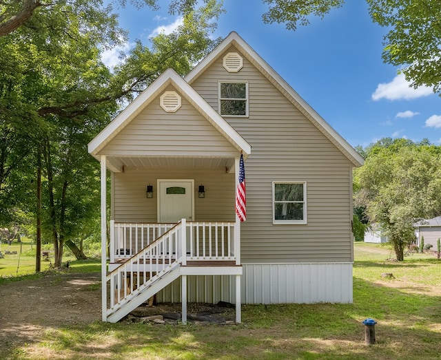 view of front of home with covered porch