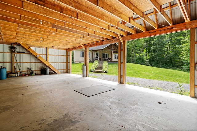 view of garage