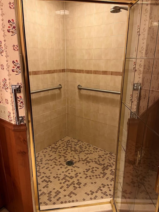 bathroom with walk in shower