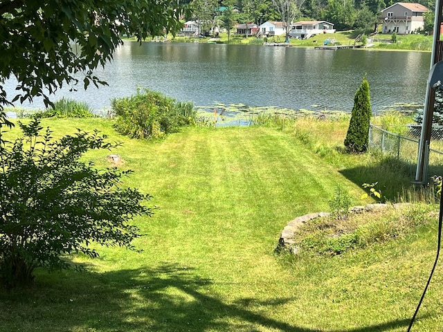 exterior space featuring a water view