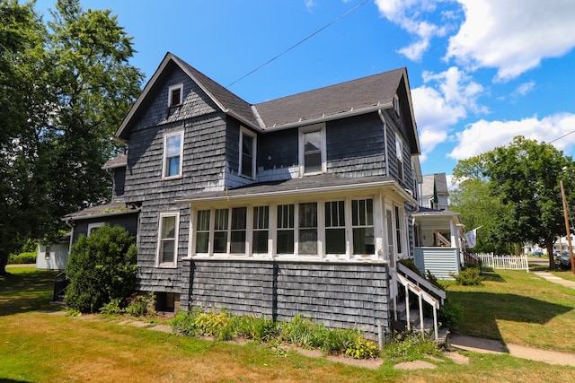 exterior space with a lawn