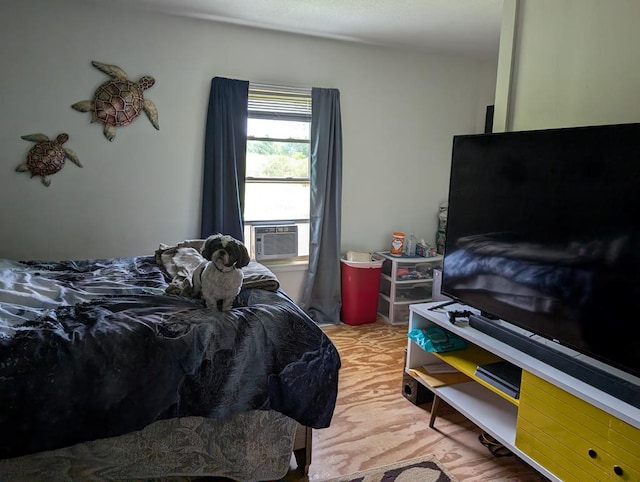 bedroom with cooling unit