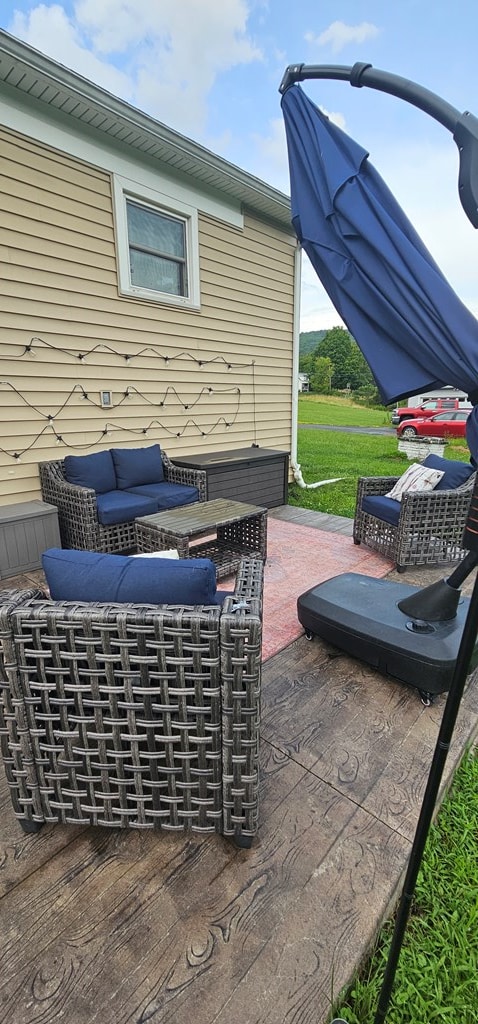 view of patio with an outdoor living space