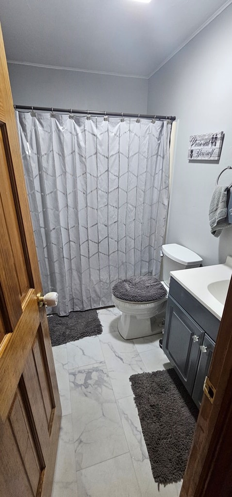 bathroom with vanity and toilet