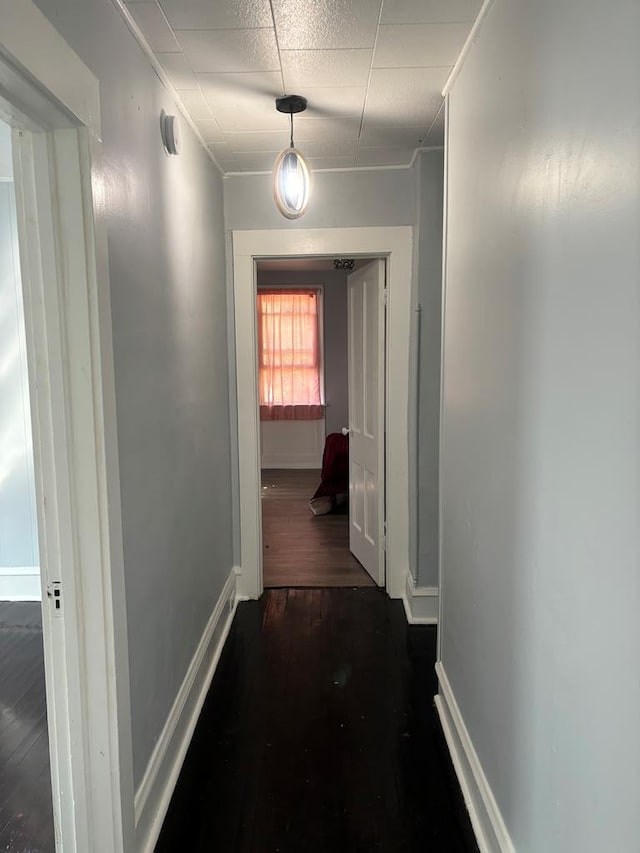 hallway featuring dark hardwood / wood-style floors