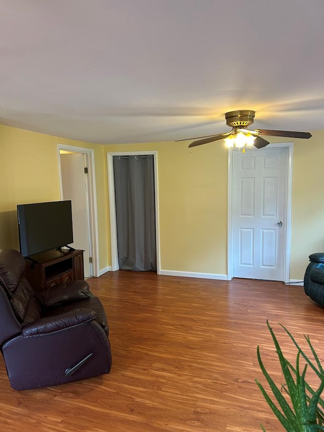 living room featuring hardwood / wood-style flooring