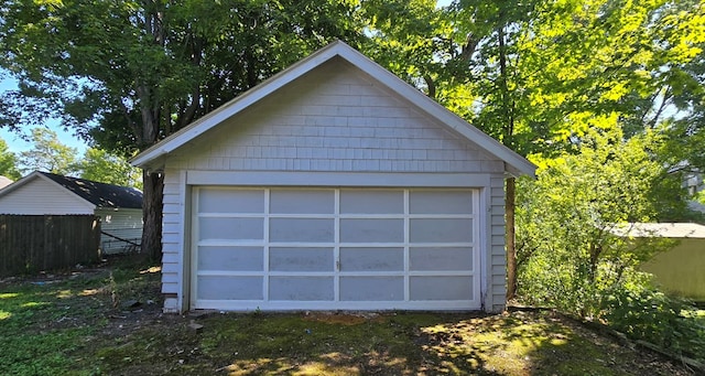 view of garage