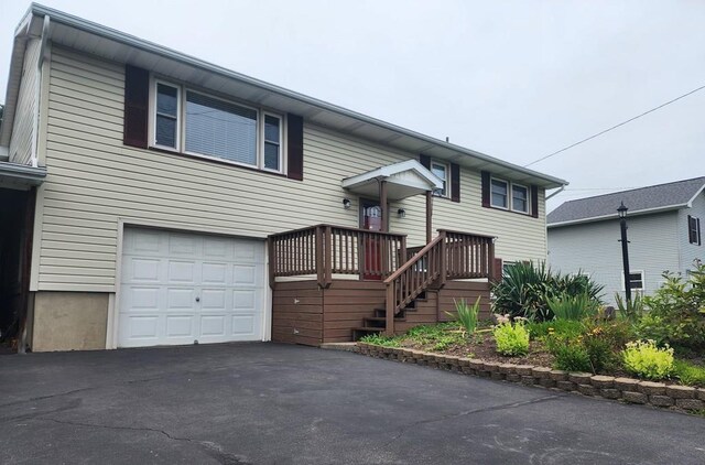 bi-level home with a garage