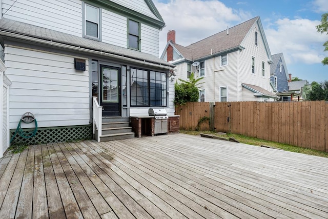 deck with grilling area