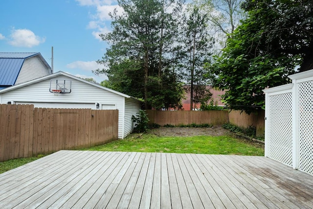 wooden deck with a yard