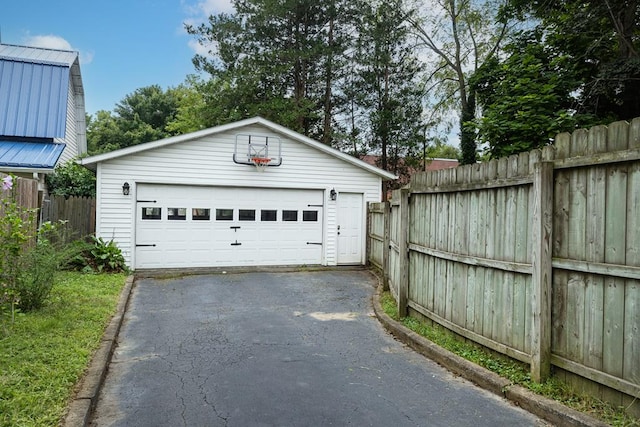 view of garage