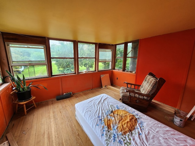 living area with light wood-type flooring