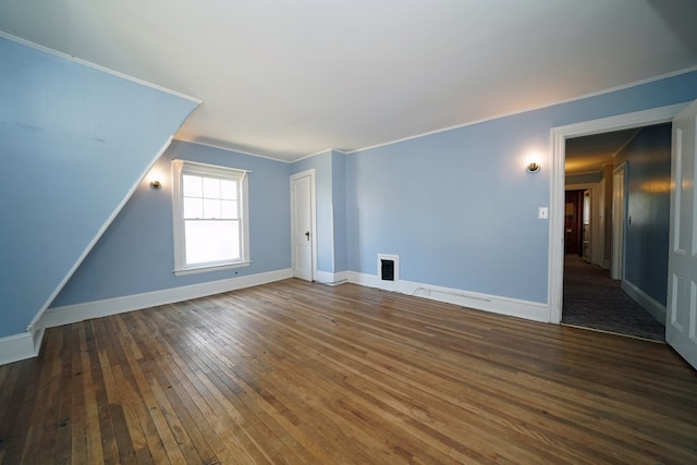 interior space with dark hardwood / wood-style flooring