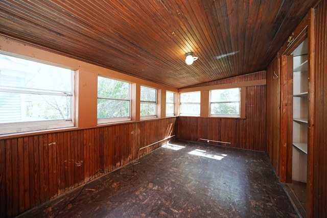 interior space featuring wood ceiling