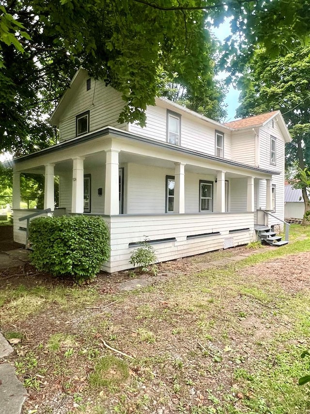 view of front of property with covered porch