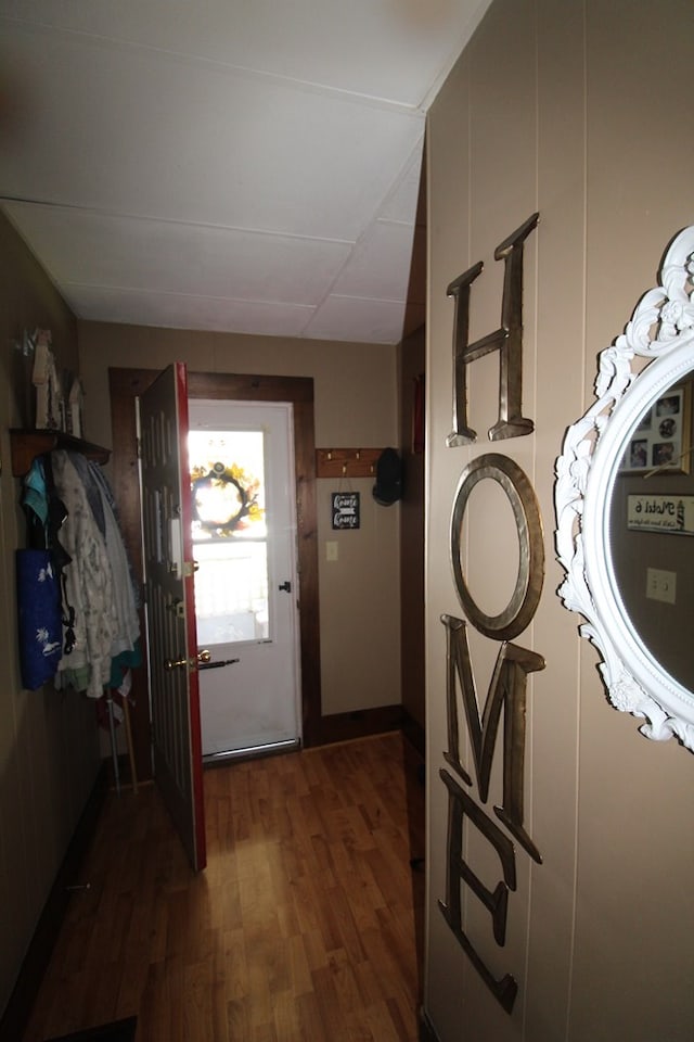 entryway featuring dark hardwood / wood-style flooring