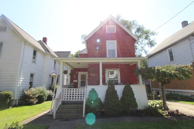 view of front of house with covered porch