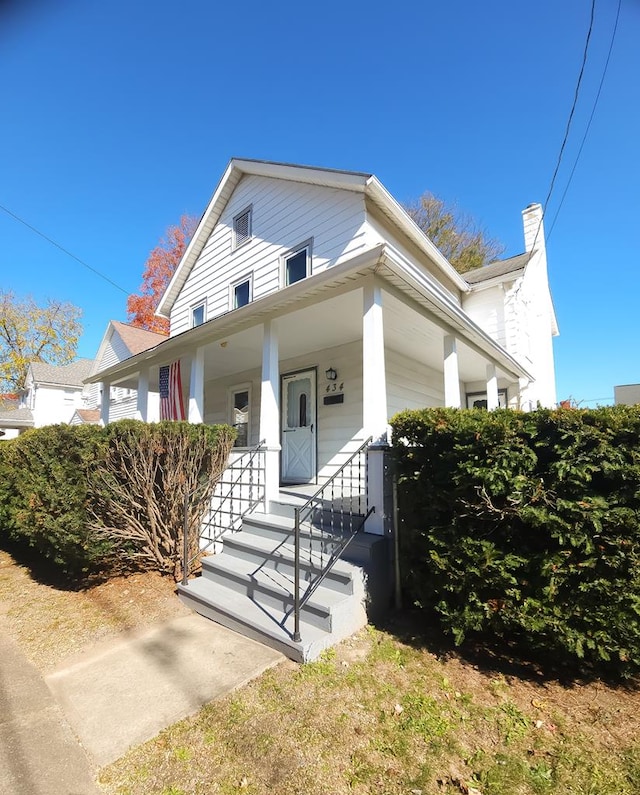 view of front of home with covered porch