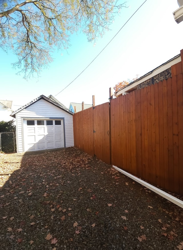 view of garage