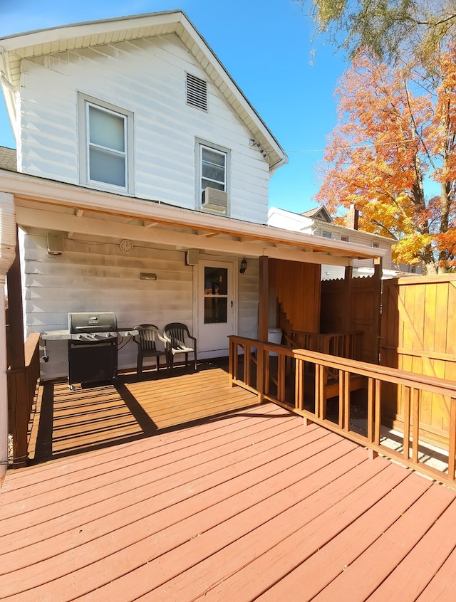 deck featuring area for grilling