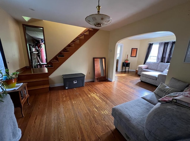 living room featuring hardwood / wood-style floors