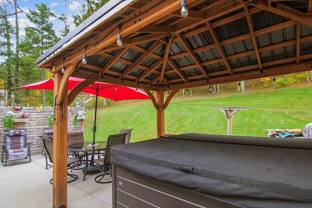 view of patio / terrace featuring a gazebo