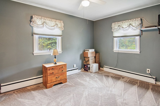 misc room featuring plenty of natural light and a baseboard radiator