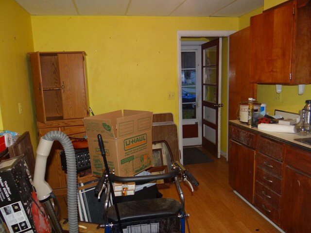 dining room with light wood-type flooring