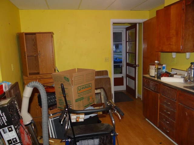 kitchen featuring light hardwood / wood-style flooring