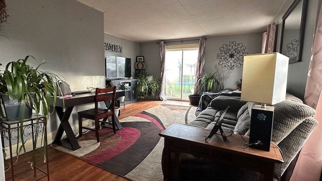 living room with light wood-type flooring