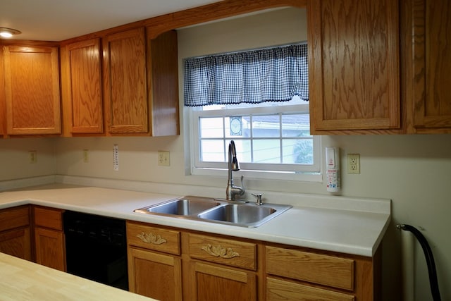 kitchen with black dishwasher and sink